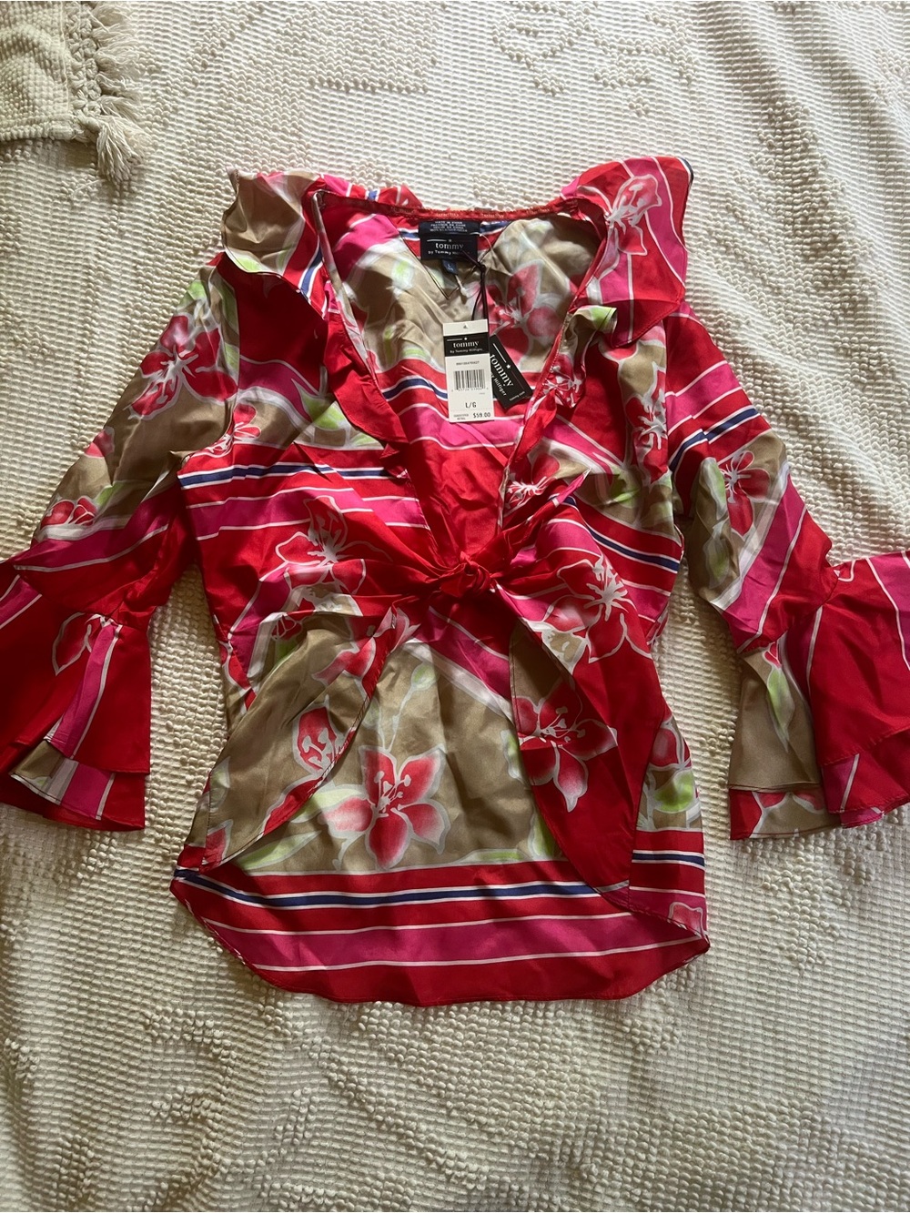 NWT silk Tommy Hilfiger beachy blouse